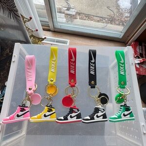 Nike Keychain Set - Pink, Yellow, Red, Black, Green